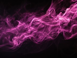 Obraz premium Deep magenta flame dance isolated on black background color concept art