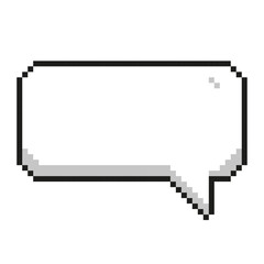 Pixel speech bubble isolated on white background. Pixel element. 8-bit style illustration.