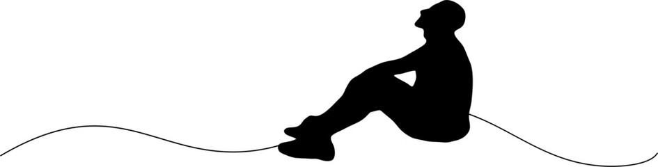 A man waiting silhouette vector