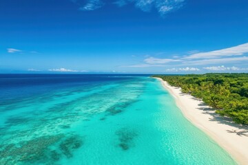 Obraz premium Tropical Island Beach With Crystal Clear Turquoise Water