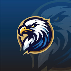 flat e-sport logo with a hawk or eagle head