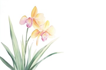 Fototapeta premium A still life image featuring two bright yellow flowers in a decorative vase