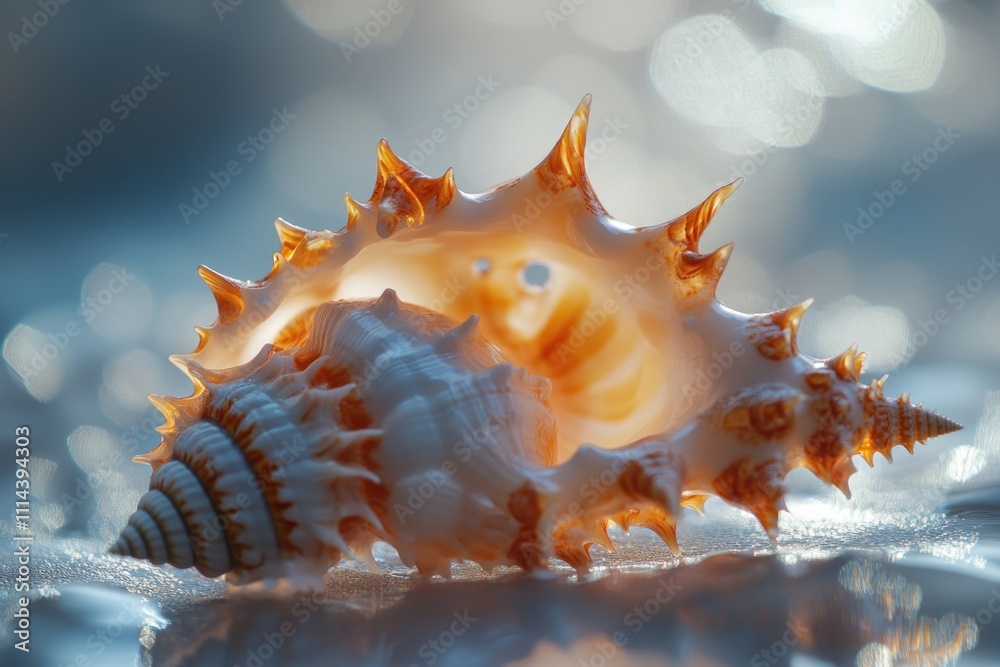 Poster a beautiful seashell found on the beach, perfect for summer vibes or ocean-inspired designs