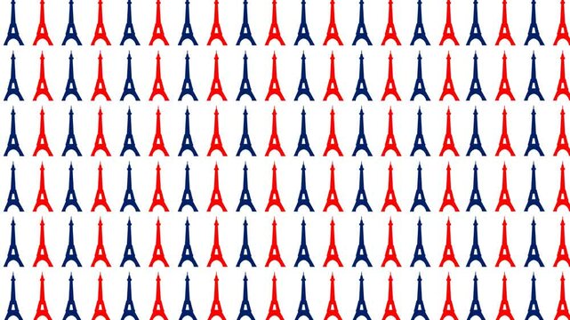 Eiffel Tower pattern illustration France Travel Landmark line art and silhouette
