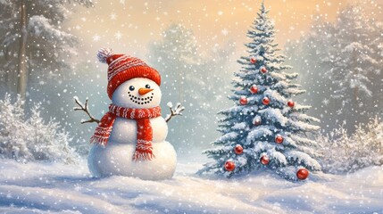 Gift box on wooden table with blurred Christmas tree and warm golden festive bokeh lights in the background, perfect for holiday and celebration themes