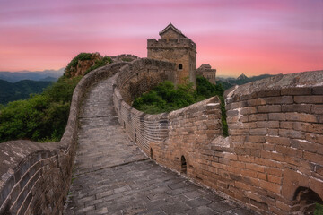 Great Wall of China during sunset (Jinshanling section near Beijing)