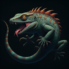 Fototapeta premium Lizards are reptiles that are mostly carnivores, eating mainly insects and arthropods.