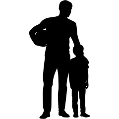 Father and Son Silhouette. 