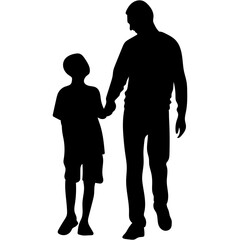 Father and Son Silhouette. 