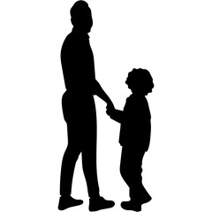 Father and Son Silhouette. 