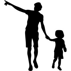 Father and Son Silhouette. 