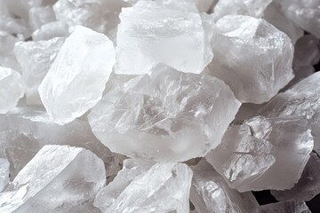 Ice cubes scattered on a surface create a cool and refreshing impression in warm weather