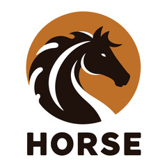 simple horse animal logo icon vector.