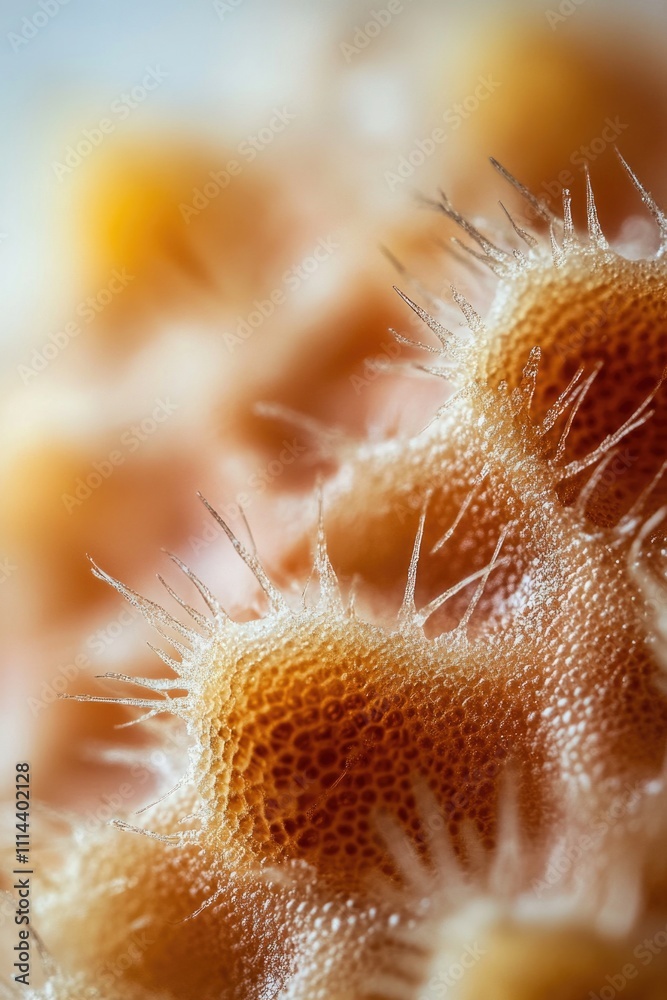 Poster a close-up view of a prickly cactus plant, highlighting its unique features