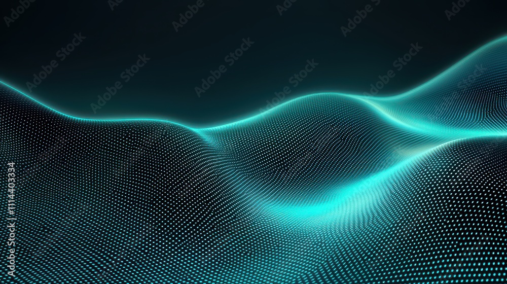Poster futuristic abstract background with smooth gradient waves and digital texture elements