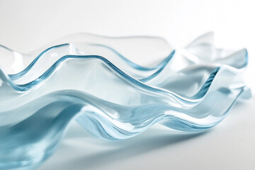 White background, blue gradient lines, flat style, close-up, glass texture. generative AI