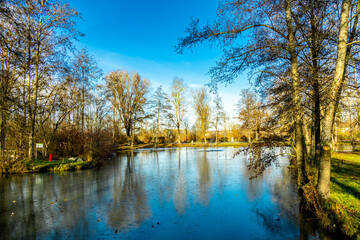 Weihnachtliche Stimmung im Kurpark der oberfränkischen Kurstadt Bad Rodach - Bayern - Deutschland