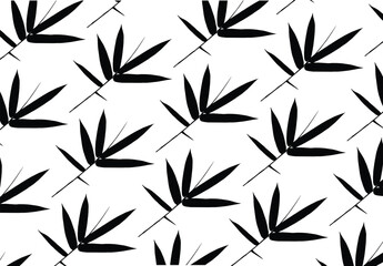 Bamboo leaf composition in design. Vector romantic landscape with bamboo trees on a white and gray background, and various attractive colors make an exclusive design