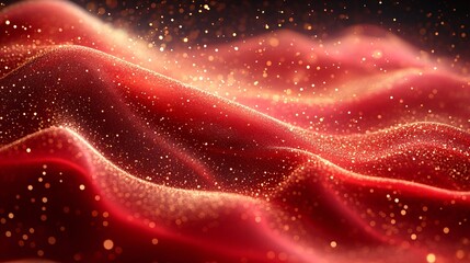 Red and Gold Sparkling Fabric Texture