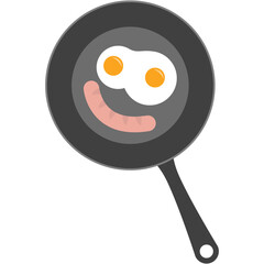 Fried egg in a frying pan. Vector illustration. National Sidewalk Egg Frying Day.