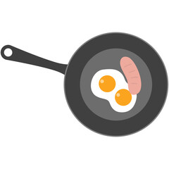 Fried egg in a frying pan. Vector illustration. National Sidewalk Egg Frying Day.