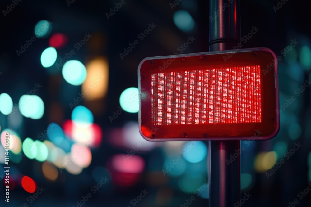 Poster a red traffic light sits on the side of a road, waiting for its turn to direct traffic