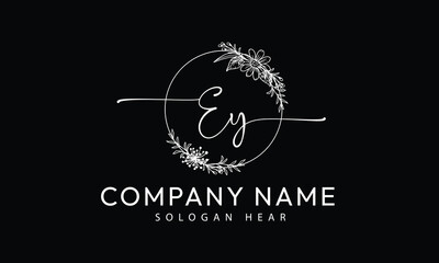 EY Y E initial signature logo template vector