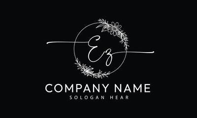 EZ Z E initial signature logo template vector