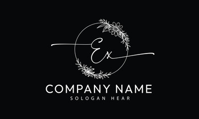 EX X E initial signature logo template vector
