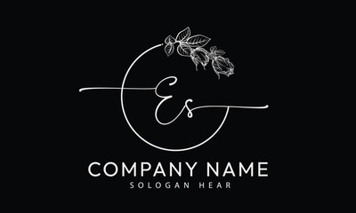 ES S E initial signature logo template vector