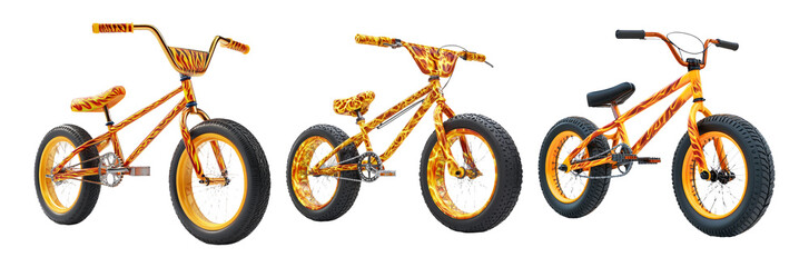 Fototapeta premium Colorful BMX Bikes on Transparent Background