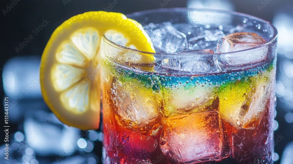 Poster a glass filled with refreshing liquid and garnished with a slice of lemon, perfect for a hot day or 
