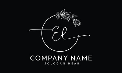 EL L E initial signature logo template vector
