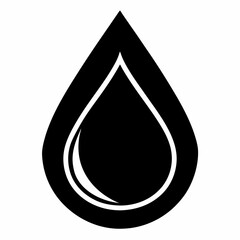 Rain drop vector silhouette black design white background