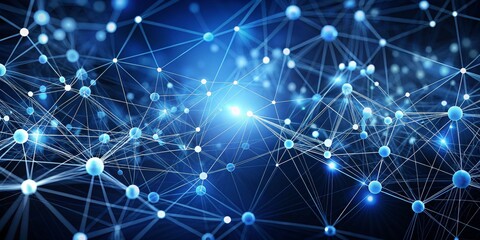 Global Network Abstract Blue Nodes and Connections