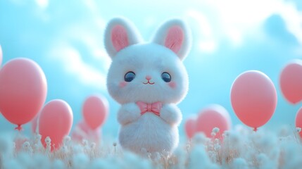 Fototapeta premium Soft Forest Animal. Illustration On The Theme Of Cartoon And Comic Book Animals. Generative AI