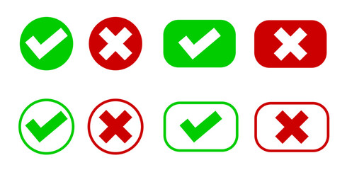 Conjunto de iconos correcto e incorrecto