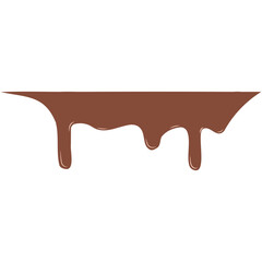 Chocolate dripped. Sweet flowing liquid food with splashes.  Brown liquid dessert, sweet drip melt.