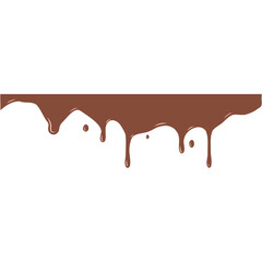 Chocolate dripped. Sweet flowing liquid food with splashes.  Brown liquid dessert, sweet drip melt.