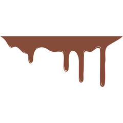 Chocolate dripped. Sweet flowing liquid food with splashes.  Brown liquid dessert, sweet drip melt.