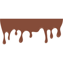 Chocolate dripped. Sweet flowing liquid food with splashes.  Brown liquid dessert, sweet drip melt.