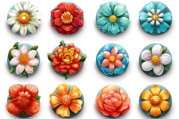 A bouquet of colorful flowers on a white background, ideal for promoting happiness and joy