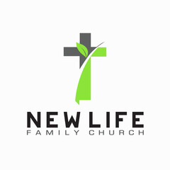 Cross, Branch and Leaf Church Logo