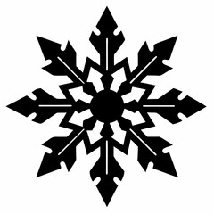 Snowflake vector silhouette black design white background