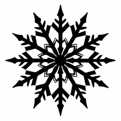 Snowflake vector silhouette black design white background