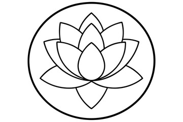 A simple Bloom Circle line art vector white background