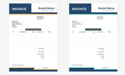 Obraz premium Simple Minimalistic Creative Invoice Template Design