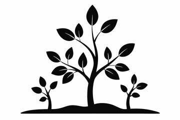 Obraz premium Simple Silhouette of Sapling Stories in Black Vector Art