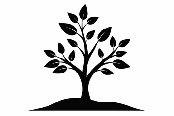 Obraz premium Simple Silhouette of Sapling Stories in Black Vector Art