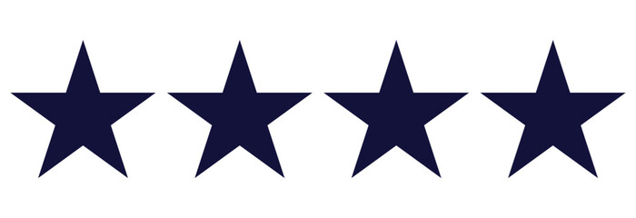 Obraz premium Star icon vector. Classic rank isolated blue five star set icon eps 10